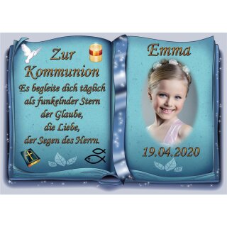 Tortenaufleger Fototorte Tortenbild zur Kommunion Buchform DIN A5 K31