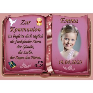 Tortenaufleger Fototorte Tortenbild zur Kommunion Buchform DIN A5 K33