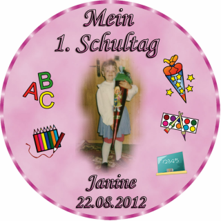 Tortenaufleger Fototorte Tortenbild Schulanfang Einschulung 1. Schultag Rund 20 cm Durchmesser SE03