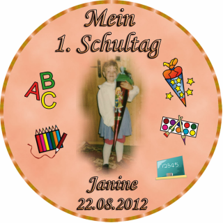 Tortenaufleger Fototorte Tortenbild Schulanfang Einschulung 1. Schultag Rund 20 cm Durchmesser SE04