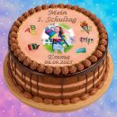 Tortenaufleger Fototorte Tortenbild Schulanfang Einschulung 1. Schultag Rund 20 cm Durchmesser SE04