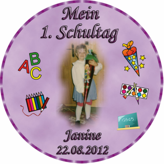 Tortenaufleger Fototorte Tortenbild Schulanfang Einschulung 1. Schultag Rund 20 cm Durchmesser SE05