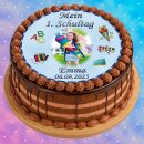 Tortenaufleger Fototorte Tortenbild Schulanfang Einschulung 1. Schultag Rund 20 cm Durchmesser SE09