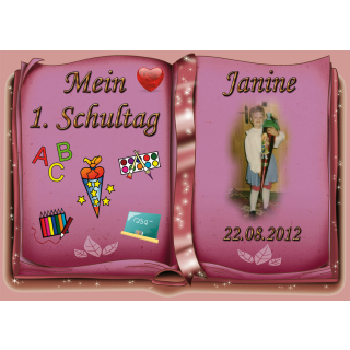 Tortenaufleger Fototorte Tortenbild Schulanfang Einschulung 1. Schultag DIN A5 SE13