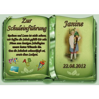 Tortenaufleger Fototorte Tortenbild Schulanfang Einschulung 1. Schultag DIN A5 SE15