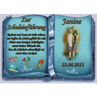 Tortenaufleger Fototorte Tortenbild Schulanfang Einschulung 1. Schultag DIN A5 SE16