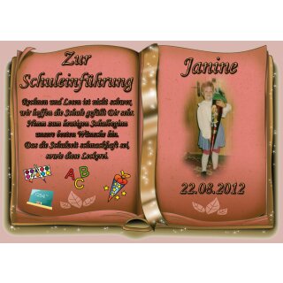 Tortenaufleger Fototorte Tortenbild Schulanfang Einschulung 1. Schultag DIN A5 SE17