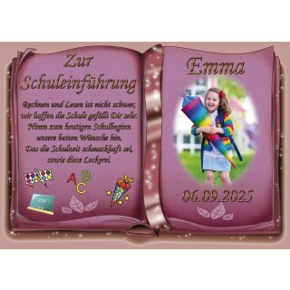 Tortenaufleger Fototorte Tortenbild Schulanfang Einschulung 1. Schultag DIN A5 SE18