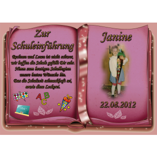 Tortenaufleger Fototorte Tortenbild Schulanfang Einschulung 1. Schultag DIN A5 SE18