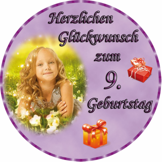 Tortenaufleger Fototorte Tortenbild zum Geburtstag Rund 14 cm G5 (Zuckerpapier)