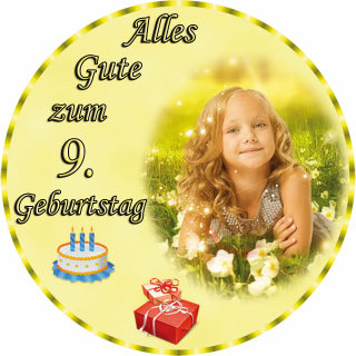 Tortenaufleger Fototorte Tortenbild zum Geburtstag Rund 14 cm G6 (Zuckerpapier)