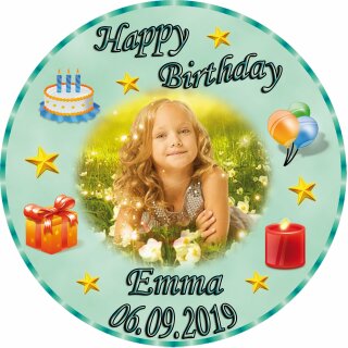 Tortenaufleger Fototorte Tortenbild zum Geburtstag Rund 14 cm G8 (Zuckerpapier)