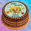 Tortenaufleger Fototorte Tortenbild zum Geburtstag Rund 14 cm G8 (Zuckerpapier)