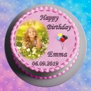 Tortenaufleger Fototorte Tortenbild zum Geburtstag Rund...