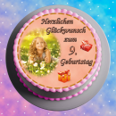 Tortenaufleger Fototorte Tortenbild zum Geburtstag Rund 20 cm G4 (Zuckerpapier)