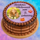 Tortenaufleger Fototorte Tortenbild zum Geburtstag Rund 20 cm G5 (Zuckerpapier)