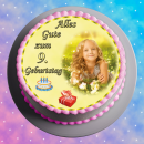 Tortenaufleger Fototorte Tortenbild zum Geburtstag Rund 20 cm G6 (Zuckerpapier)