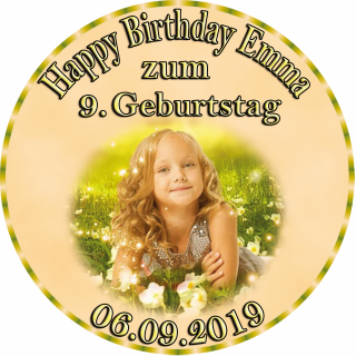 Tortenaufleger Fototorte Tortenbild zum Geburtstag Rund 20 cm G7 (Zuckerpapier)