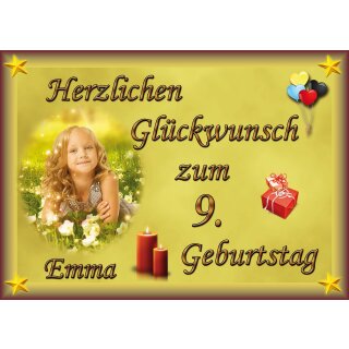 Tortenaufleger Fototorte Tortenbild zum Geburtstag DIN A5 G24 (Zuckerpapier)