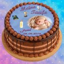 Tortenaufleger Fototorte Tortenbild Zuckerpapier Taufe Rund 20 cm T3