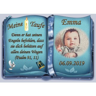 Tortenaufleger Fototorte Tortenbild Zuckerpapier Taufe Buchform DIN A5 T26