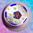 Tortenaufleger Tortendeko Fototorte Tortenbild Geburtstag Party Fußball 3D-Effekt mit Foto & Vereinslogo Vereinswappen Rund 20 cm Ø FB05 Blau