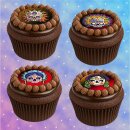 Muffinaufleger Cupcakes Muffins Halloween Zuckerpapier Totenkopf Dia de los Muertos (Tag der Toten) HW20