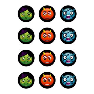 Muffinaufleger Cupcakes Muffins Halloween Party Feier Zuckerpapier Smileys HW22
