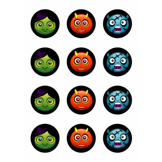 Muffinaufleger Cupcakes Muffins Halloween Party Feier Zuckerpapier Smileys HW22