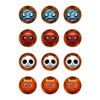 Muffinaufleger Cupcakes Muffins Halloween Party Feier Zuckerpapier Smileys HW23