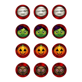 Muffinaufleger Cupcakes Muffins Halloween Party Feier Zuckerpapier Smileys HW24