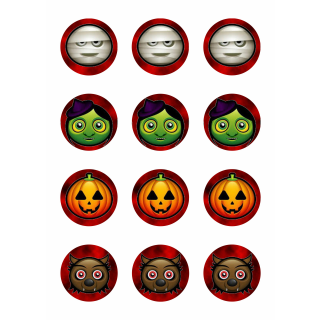 Muffinaufleger Cupcakes Muffins Halloween Party Feier Zuckerpapier Smileys HW24