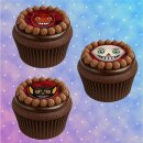 Muffinaufleger Cupcakes Muffins Halloween Zuckerpapier Teufel Clown Fledermaus HW26