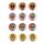 Muffinaufleger Cupcakes Muffins Halloween Zuckerpapier Totenkopf Dia de los Muertos (Tag der Toten) HW29
