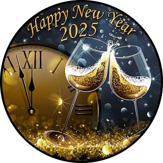 Tortenaufleger Fototorte Tortenbild Rund 20 cm Ø Silvester SI03