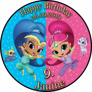 Tortenaufleger Fototorte Tortenbild Kindergeburtstag Shimmer and Shine SS01 (Zuckerpapier)