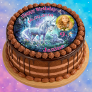 Tortenaufleger Fototorte Tortenbild Kindergeburtstag Einhorn FT12 (Zuckerpapier)