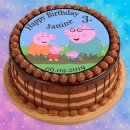 Tortenaufleger Fototorte Tortenbild Kindergeburtstag Peppa Wutz PW01 (Zuckerpapier)
