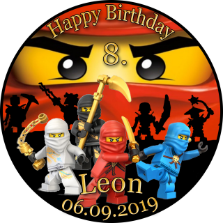 Tortenaufleger Fototorte Tortenbild Kindergeburtstag Ninjago NJ01 (Zuckerpapier)