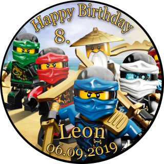 Tortenaufleger Fototorte Tortenbild Kindergeburtstag Ninjago NJ02 (Zuckerpapier)
