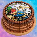 Tortenaufleger Fototorte Tortenbild Kindergeburtstag Ninjago NJ02 (Zuckerpapier)