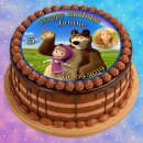 Tortenaufleger Fototorte Tortenbild Kindergeburtstag Mascha und der Bär MB01 (Zuckerpapier)