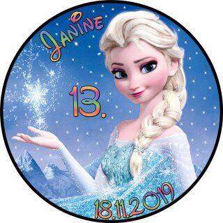 Tortenaufleger Fototorte Tortenbild Kindergeburtstag Frozen Elsa Eiskönigin F01 (Zuckerpapier)