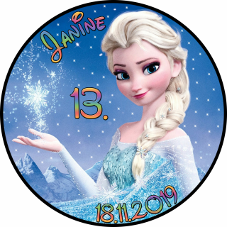 Tortenaufleger Fototorte Tortenbild Kindergeburtstag Frozen Elsa Eiskönigin F01 (Zuckerpapier) Rund 20 cm Ø ohne Foto