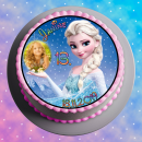 Tortenaufleger Fototorte Tortenbild Kindergeburtstag Frozen Elsa Eiskönigin F01 (Zuckerpapier) Rund 20 cm Ø mit Foto