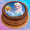 Tortenaufleger Fototorte Tortenbild Kindergeburtstag Frozen Elsa Eiskönigin F01 (Zuckerpapier) Rund 20 cm Ø mit Foto