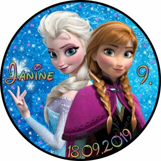 Tortenaufleger Fototorte Tortenbild Kindergeburtstag Frozen Elsa Anna Eiskönigin F02 (Zuckerpapier)