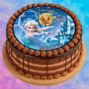 Tortenaufleger Fototorte Tortenbild Kindergeburtstag Frozen Elsa Eiskönigin F03 (Zuckerpapier) Rund 20 cm Ø mit Foto