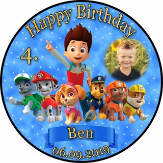 Kopie von Tortenaufleger Fototorte Tortenbild Kindergeburtstag Paw Patrol PP02 (Zuckerpapier)
