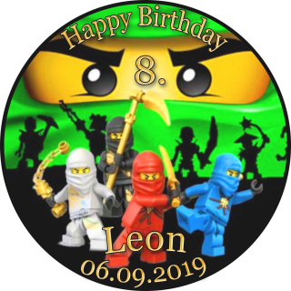Tortenaufleger Fototorte Tortenbild Kindergeburtstag Ninjago NJ04 (Zuckerpapier)